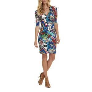 Robert Graham Anna Wrap Dress Style WR16601 Multi Abstract Print Size 10 NEW